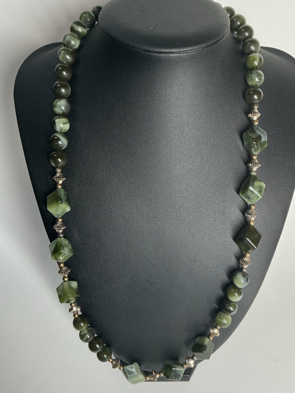 Green Stone Bead Necklace - Elegant Women’s Jewelry